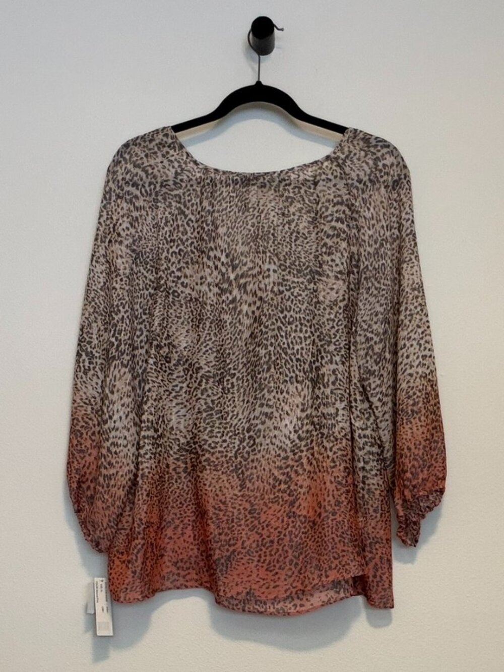 NWT Zac & Rachel XL Leopard Print Ombre Tunic Top Coral Beige - Picture 3 of 9